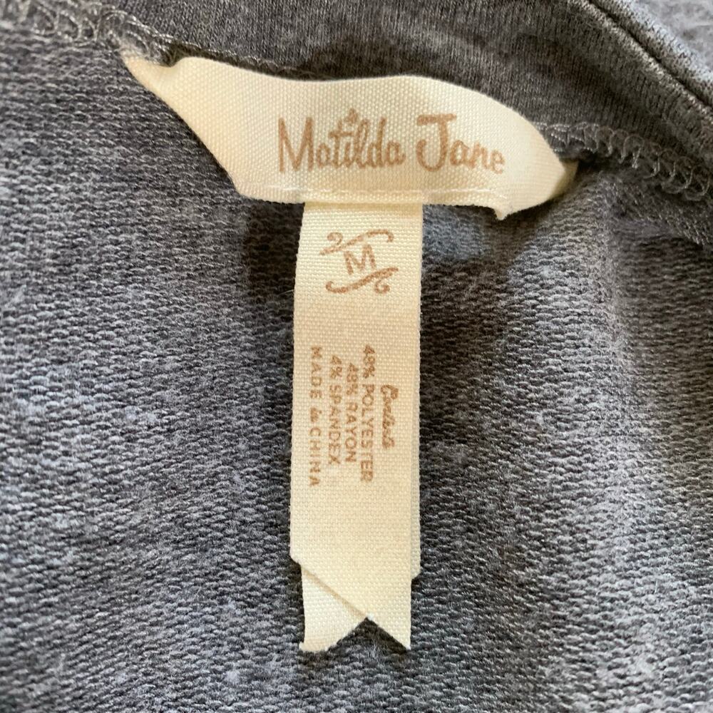 Matilda Jane Count it Out Vest Sleeveless Open Drape Waterfall Cardigan Gray Mdm - Picture 6 of 9